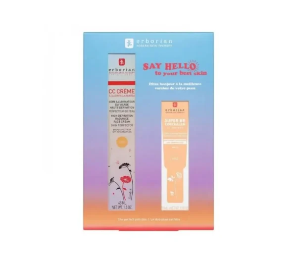 Erborian Cc Crème Illuminatrice Visage Spf25 Doré 45ml Coffret 2 Pièces