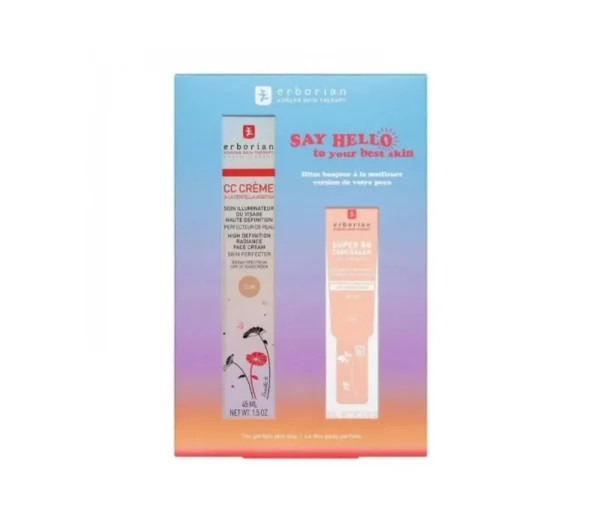 Coffret 2 Produits Erborian CC Crème Illuminatrice Visage Spf25 Clair 45ml