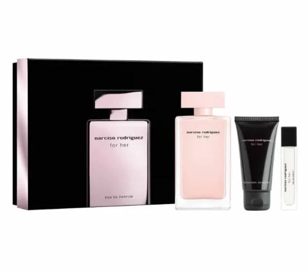 Narciso Rodriguez For Her Eau De Perfume Spray 100ml Coffret 3 Produits