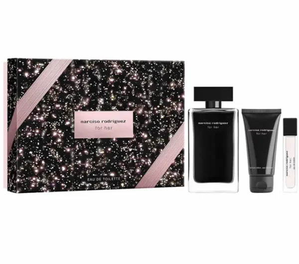 Narciso Rodriguez For Her Eau De Toilette Spray 100ml Coffret 3 Produits