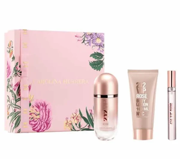 Carolina Herrera 212 Vip Rose Eau De Parfum Vaporisateur 80ml Coffret 3 Produits