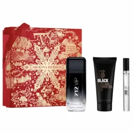 Carolina Herrera 212 Vip Black Men Eau De Parfum Vaporisateur 100ml Coffret 3 Produits