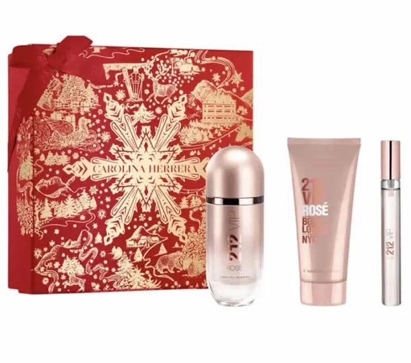 Carolina Herrera 212 Vip Rose Eau De Parfum Vaporisateur 80ml Coffret 3 Produits