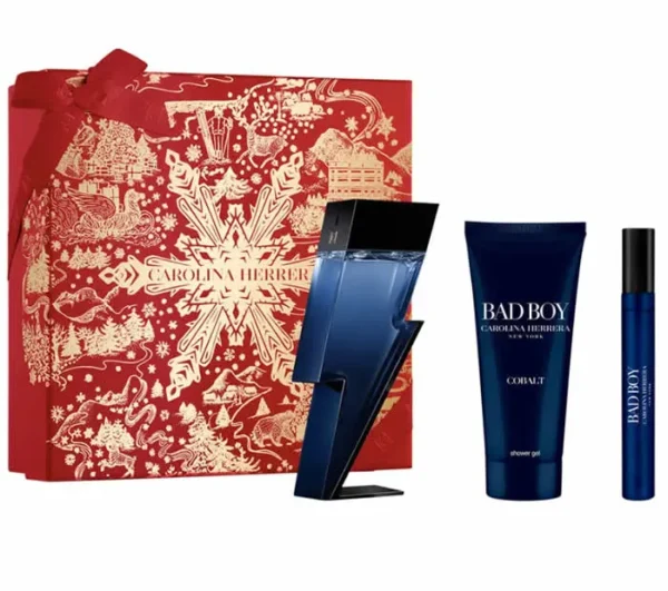 Carolina Herrera Bad Boy Cobalt Eau De Parfum Vaporisateur 100ml Coffret 3 Produits
